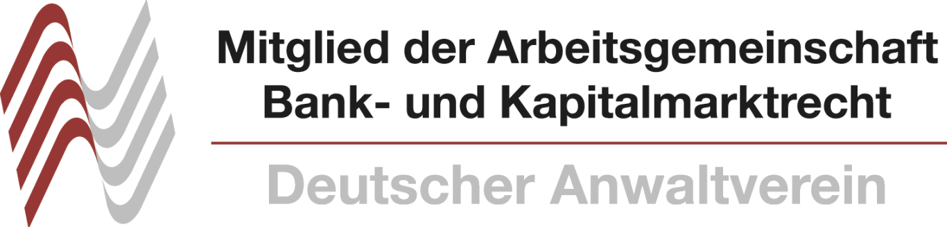 Logo des Deutschen Anwaltvereins, Mitglied der Arbeitsgemeinschaft Bank- und Kapitalmarktrecht.