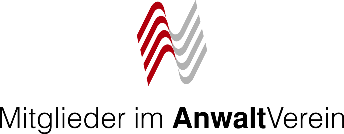 Logo des AnwaltVereins mit den Worten "Mitglieder im AnwaltVerein".